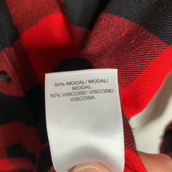 Lucky Brand Red Black Buffalo Check Flannel Shirt Sz XS - Picture 4 of 6